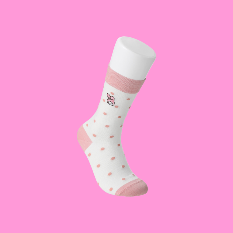 SANRIO - SOKKEN LICHTROZE GESTIPT (MY MELODY)